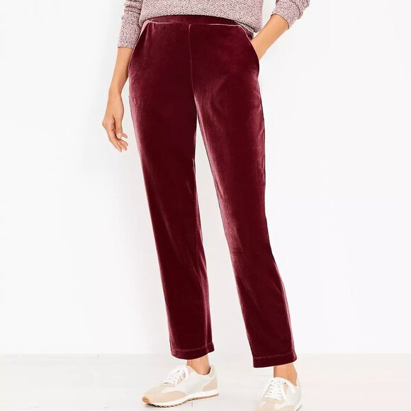 Loft Velvet Pull On Slim Pants - Picture 1 of 3
